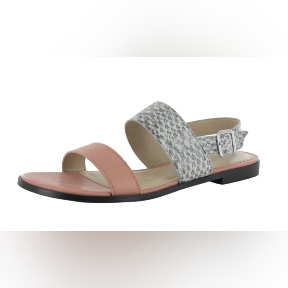 LOGO Lori Goldstein “Taylor” Slingback Sandal Pink/Snakeskin NIB